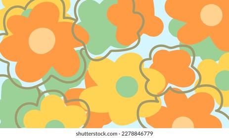70s flower power pattern for backgrounds. - Shutterstock ID 2278846779