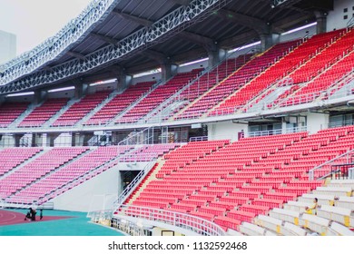 8 July 2018.

Thailand Bangkok Football Club Teams Are Competitive At The National Stadium To Get Champion , Soft Focus , Blurred.