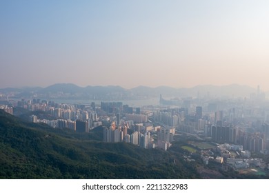 8 May 2022 A Hazy Day Looking Toward Victoria From Kowloon Peak