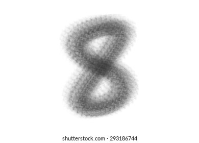 8 Number with black and white smoke isolated on white background - Powered by Shutterstock