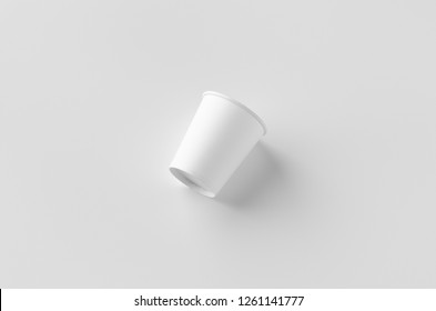 8 Oz. White Coffee Paper Cup Mockup Without Lid.