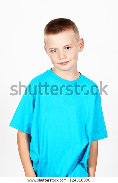 8 Year Old Boy White Background Stock Photo 124318390 | Shutterstock