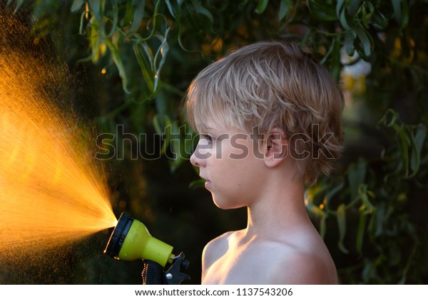 8 Year Old Cute Boy Blonde Stock Photo Edit Now 1137543206