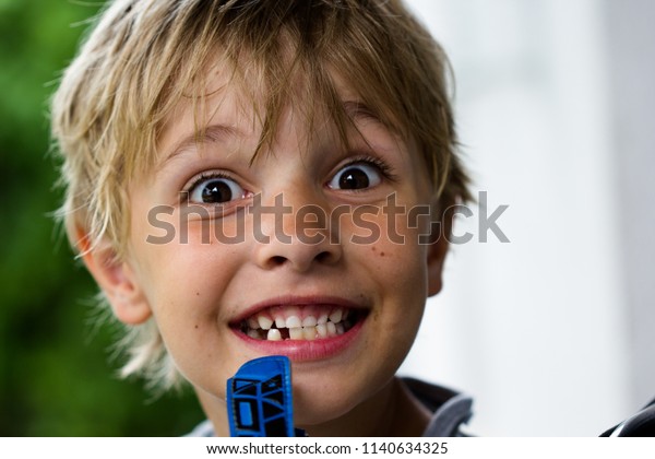 8 Year Old Cute Boy Blonde Stock Photo Edit Now 1140634325