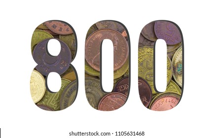 800 Number Different Worlds Coins Texture Stock Photo 1105631468 ...