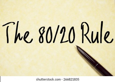 The 80/20 Rule Text Write On Paper 