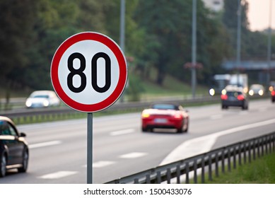 80km/h Speed Limit Sign A Highway