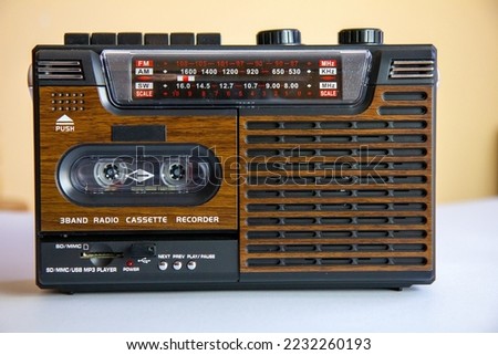 80's and 90's style radio cassette recorder