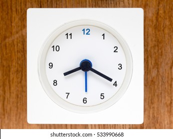 8:20 On The Simple White Analog Clock