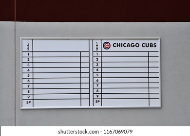 8/25/18 Mesa Arizona Lineup Card For Spring Training At Sloan Park