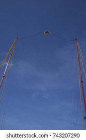 8-27-17 Syracuse, NY: People Fly High In The Sky On The Slingshot Ride, At The Great New York State Fair. 