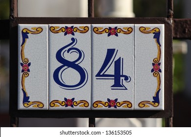 84 Tile Numbered (door Number)