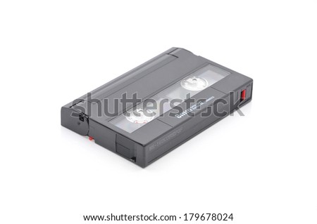 8mm Computer Tape Backup Data Cartridge Over White Background
