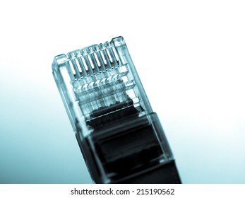 8P8C RJ45 Registered Jack For LAN Ethernet Connection - Cool Cyanotype