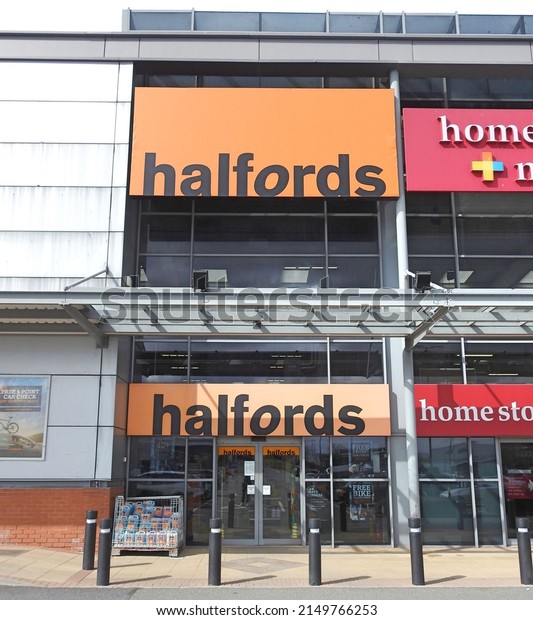 8th April 2022, Dublin, Ireland. Halfords\
store, retailer of motoring and cycling products and services, in\
Airside Retail Park, Swords, Co Dublin.\
