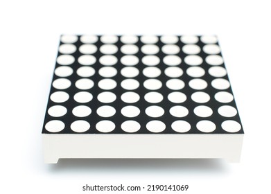 8x8 led matrix. Led matrix composition on isolated white background. 
