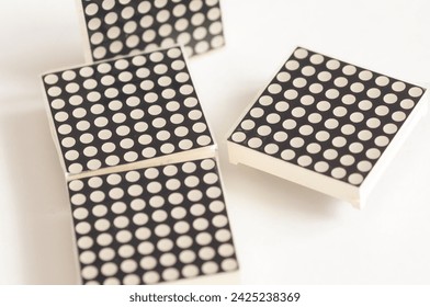 8x8 led matrix. Led matrix composition on isolated white background.