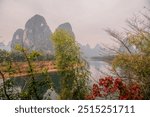 9 bends of the Li river scenic area in Xingping village, Guilin. Horizontal image