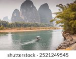 9 bends of the Li river scenic area in Xingping village, Guilin. Horizontal image