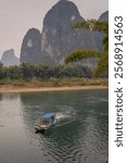 9 bends of the Li river scenic area in Xingping village, Guilin. Horizontal image