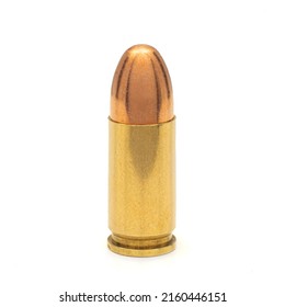 9 Mm Bullet On White