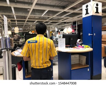 9 Oct 2019; Bangkok Thailand: IKEA Interior And Staff At IKEA Bangna Furniture Store And Warehouse.