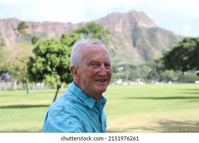 90 Year Old Man Enjoying A Walk In The Park