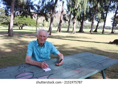 90 Year Old Man Working In The Park