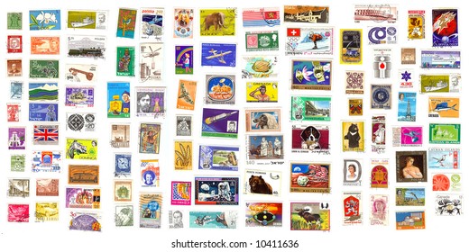 98 International Stamps From All Over The World