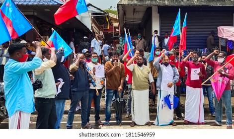 9/9/2020 Munnar Kerala India. Political Parties Protesting In Kerala