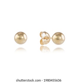 9ct gold ball stud earrings - Shutterstock ID 1980455636