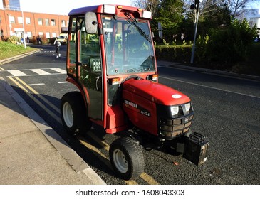 9th December 2019, Dublin, Ireland. A Compact Tractor Within The Grounds Of Beaumont Hospital. 