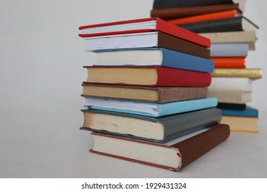 _Stack Of Books On White Background