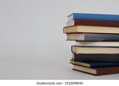 _Stack Of Books On White Background