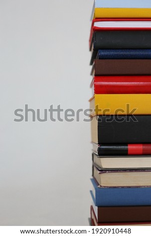 _Stack of books on white background