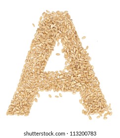 A, Alphabet From Dry Wheat Berries.