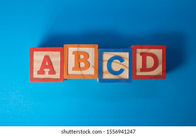 A, B, C And D Wooden Blocks