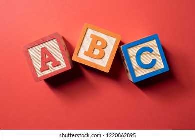 A, B and C wooden blocks - Shutterstock ID 1220862895