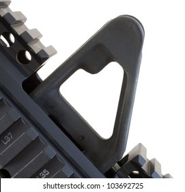 A2 Style Front Sight Isolated That Is Found On An AR 15 Rifle