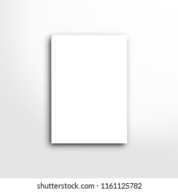 A5 Book Cover Mock Up Blank, Front, Flat Lay, White