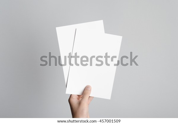 Download A5 Flyer Invitation Mockup Male Hands Stock Photo (Edit ...