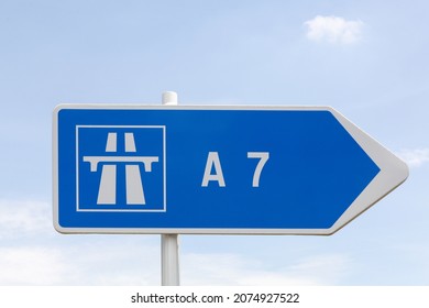 A7 French motorway sign in France