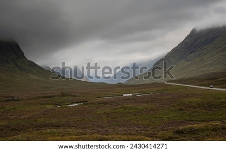 The A82 road as it passes through the Glencoe Mountains in Ballachullish, Scottish Highlands Stock photo © 