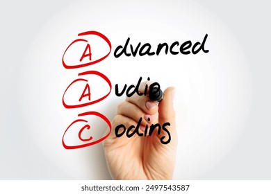 AAC - Advanced Audio Coding is an audio coding standard for lossy digital audio compression, acronym concept background