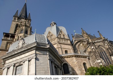 Aachen August 2021: The Aachen Cathedral, also known as Aachen Cathedral