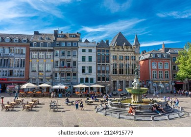 AACHEN, GERMANY, 23 JULY 2020: Square in the historic center