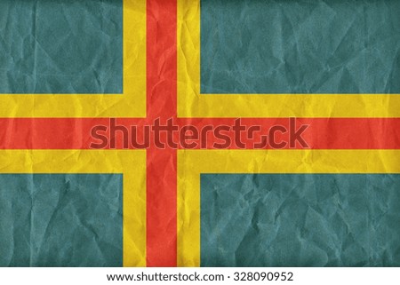 Aaland flag pattern on paper texture,retro vintage style