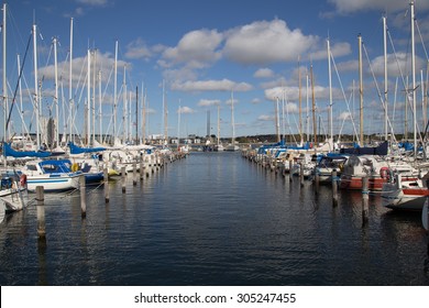 Aalborg, Denmark - September 21, 2014: Photo of the sailing boat harbour. - Shutterstock ID 305247455