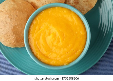 Aam Ras Puri OR Alphonso Mango Pulp With Fried Poori