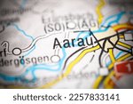 Aarau on a geographical map of Switzerland